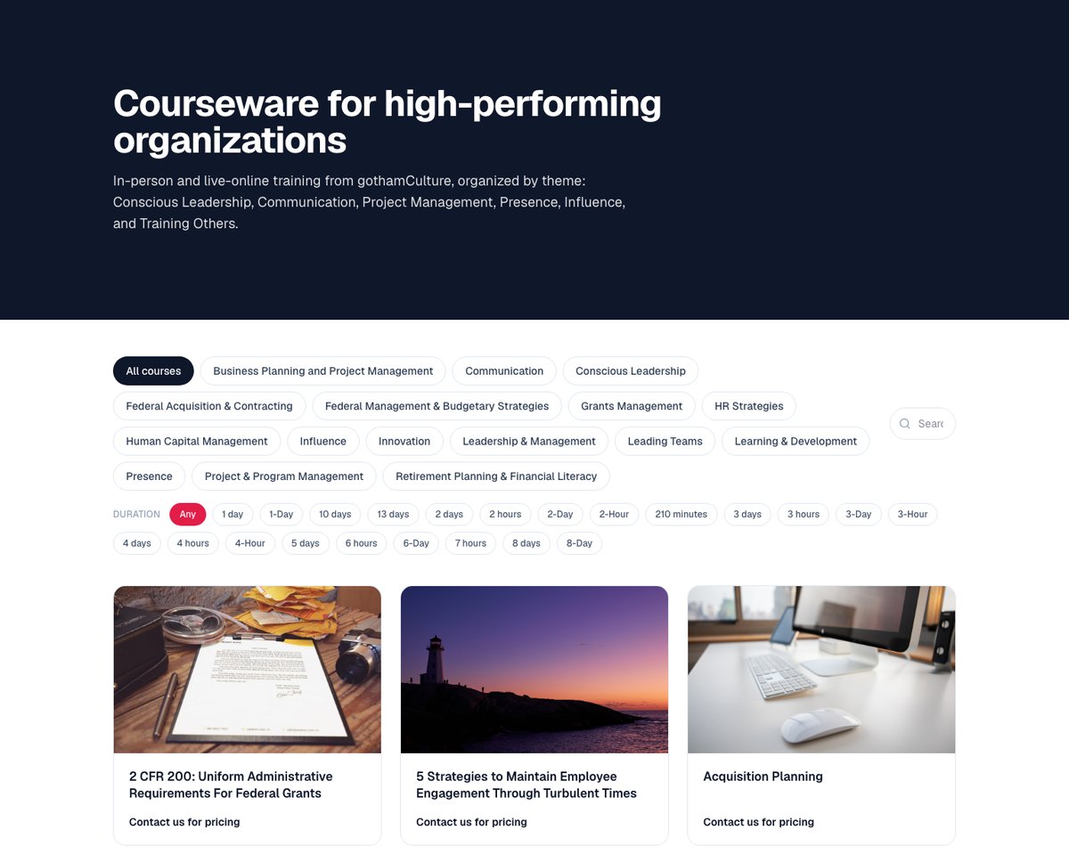 Training Course Generic Employee Training Programs | Workforce Development | gothamCulture